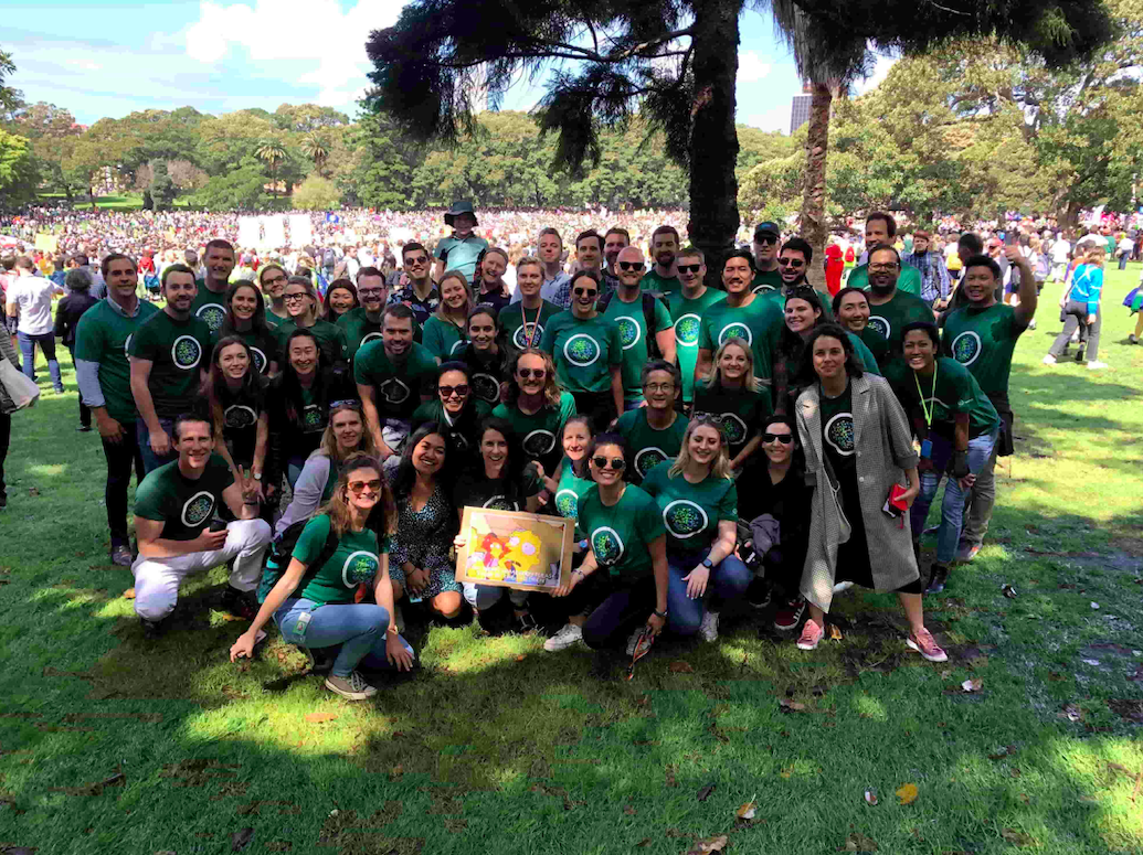 Lindsey with Sydney Earthforce volunteers at the Climate March