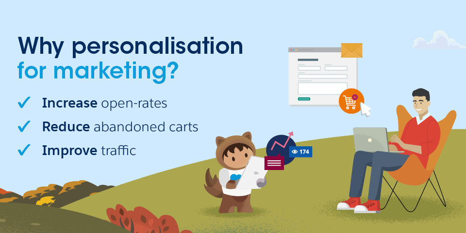 Why personalisation for marketing? Increase open rates, reduce abandoned carts, improve traffic