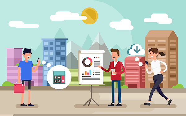 Image of salespeople taking about b2b ecommerce strategies