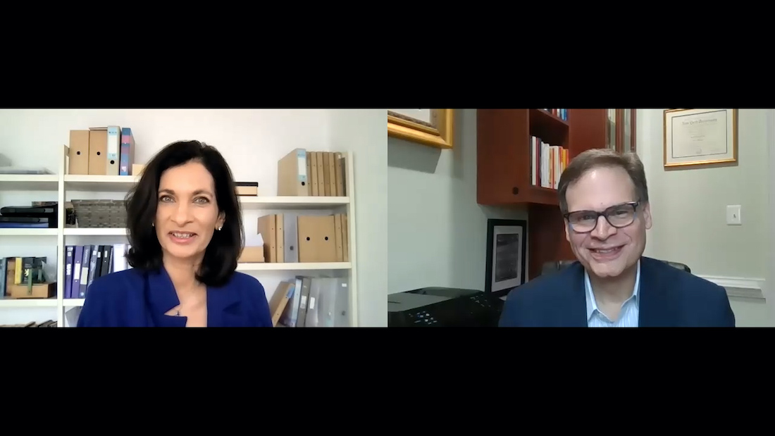 Image of Resilience Recast host Nisha Pillai and David Rodriguez, Executive Vice President & Global Chief HR Officer, Marriott International