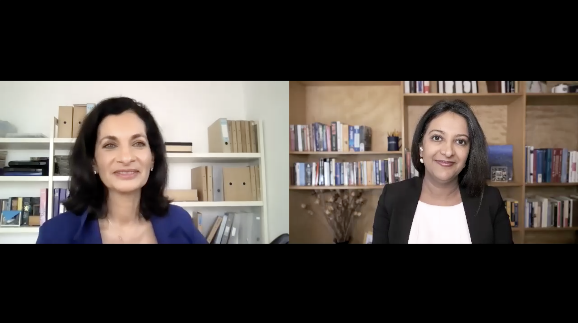 Image of Resilience Recast host Nisha Pillai and Dr. Ashwini Zenooz, GM & Chief Medical Officer, Salesforce