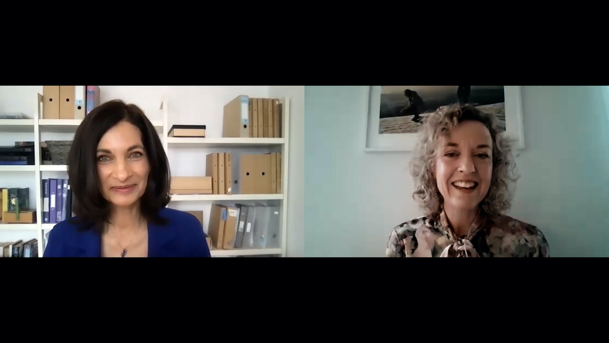 Image of Resilience Recast host Nisha Pillai and Dr. Johanna Adami, President of SophiaHemmet University