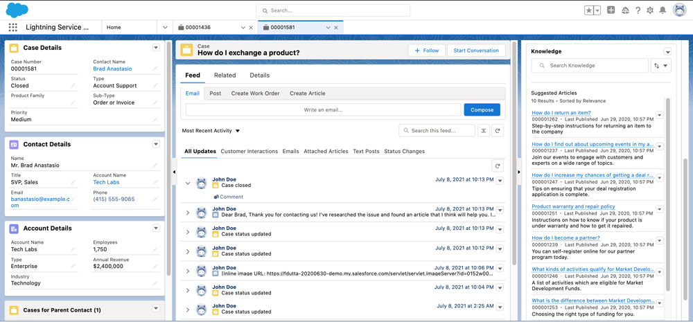 Service Cloud Lightning Console