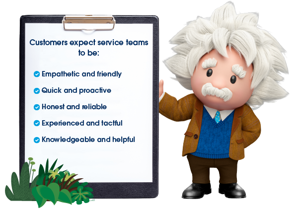 Types of customer needs - empathetic, friendly, fast, proactive, honestly, experienced, knowledgeable, good customer service