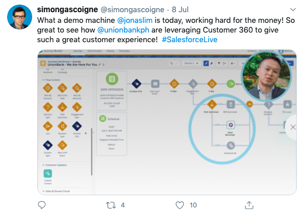 Salesforce Live: Asia Work.com demo tweet
