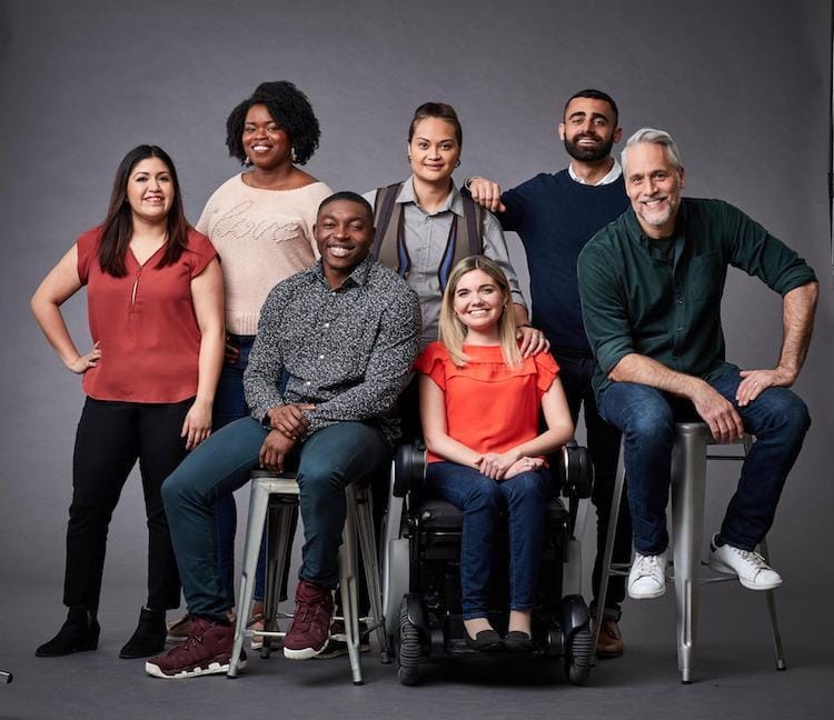 group photo of diverse team members