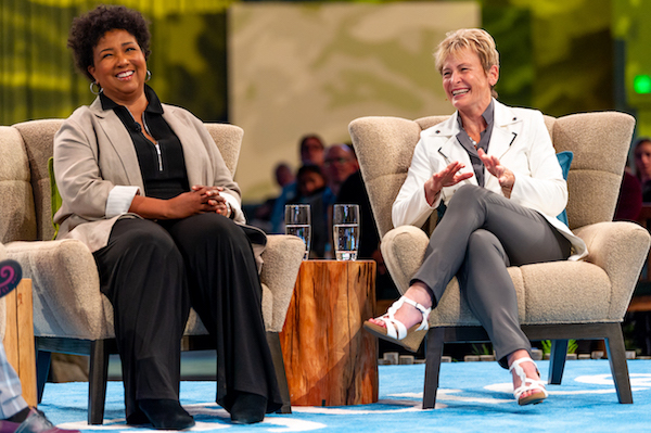 Astronauts Mae C. Jemison and Peggy Whitson at TDX '19