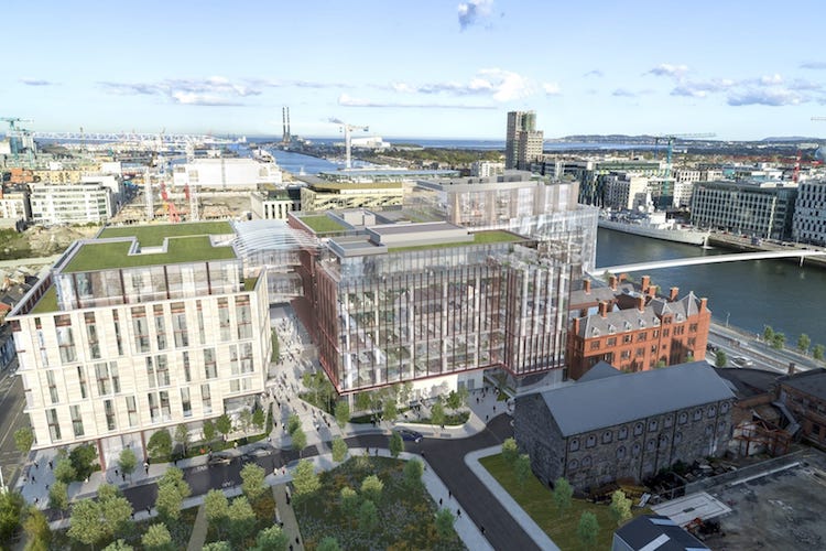 Photo rendering of the Silicon Docks area in Dublin