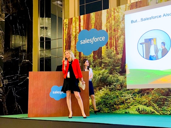 Hayal Koc presents on SMB solutions onstage at Istanbul Basecamp