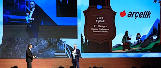 Photo of Trailblazer Ziya Askar of Arcelik onstage at Basecamp Istanbul