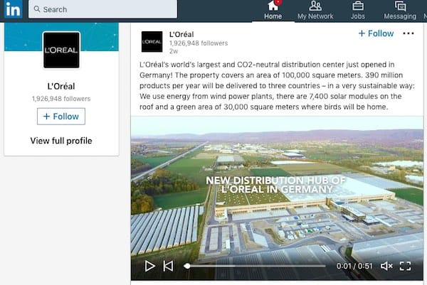 L'Oreal uses LinkedIn social media campaigns to give a view behind the scenes