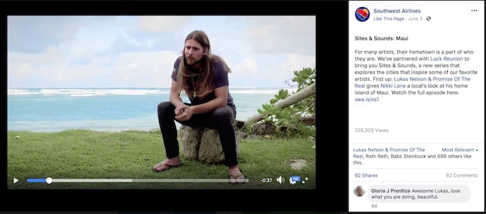 Southwest uses video social media campaigns to prompt viewers to get the travel bug