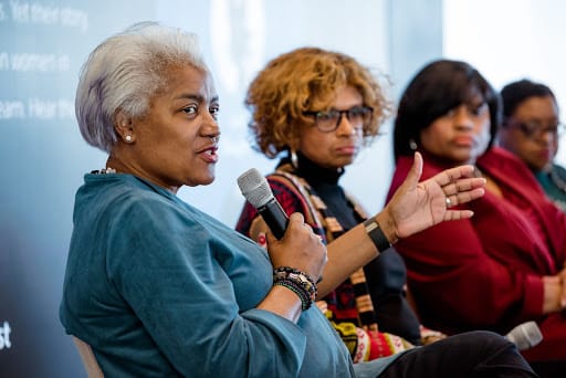 Donna Brazile, Yolanda Caraway, Pastor Leah Daughtry, and Minyon Moore at Salesforce