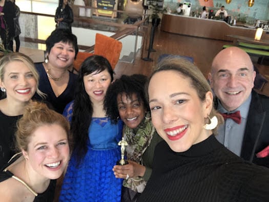 Photo of Salesforce Blog team with Alexandra Siegel and Leah McGowen-Hare