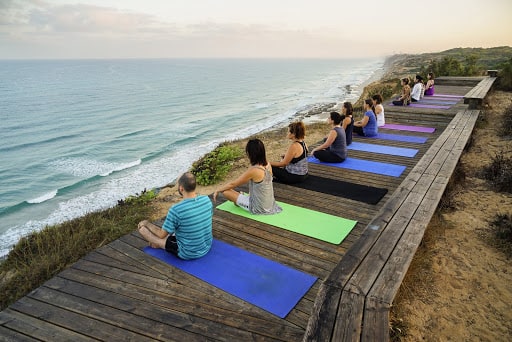 Beachfront yoga