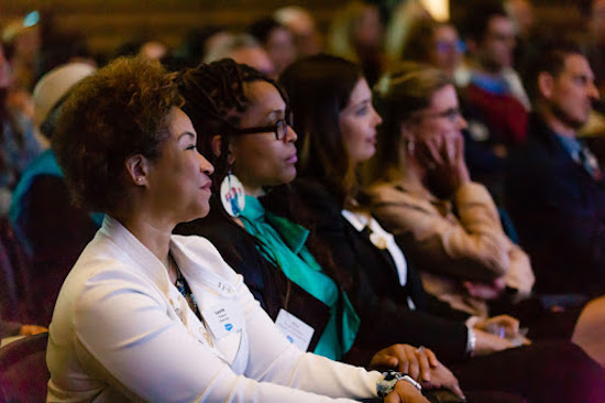 Photo of audience members at The Commonwealth Club of San Francisco listening to the Equality Series