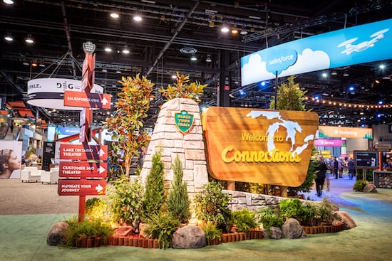 The Connections welcome sign greets attendees at the entrance to the Customer Success Expo