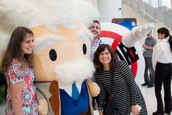 Trailblazers pose with Einstein and Saasy before Connections '19 concert