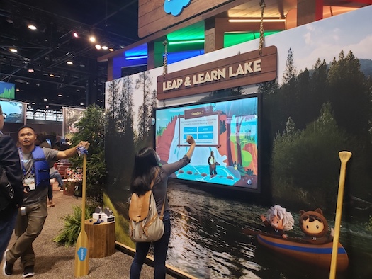 Photo of participants playing at Google Leap and Learn lake.