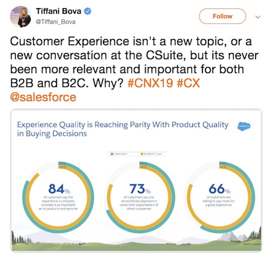 Screenshot of Tiffani Bova tweet