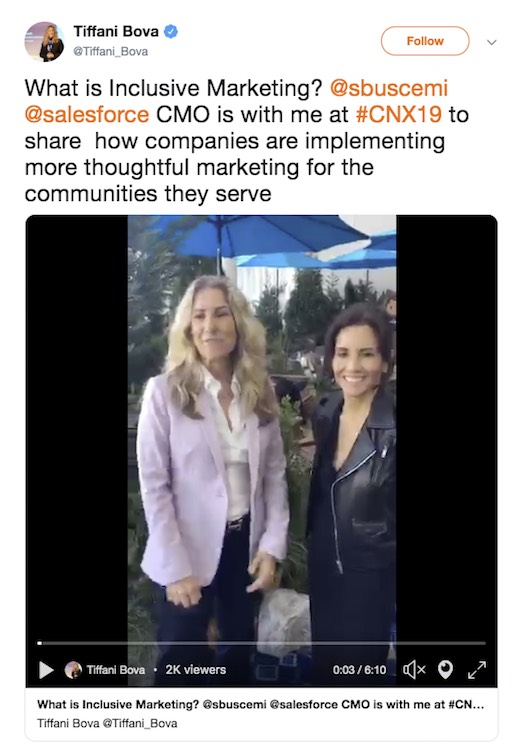 Screenshot of Tiffani Bova tweet