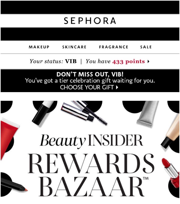 Example of Sephora's customer loyalty program