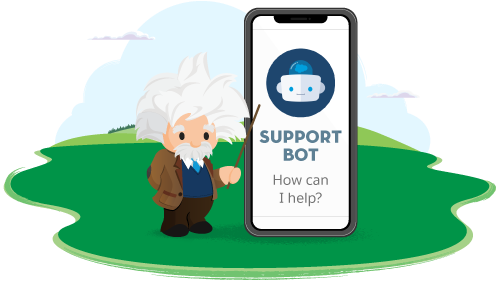 Illustration of Einstein with a support bot