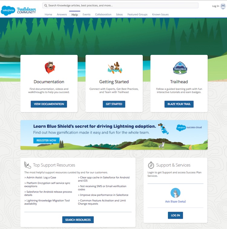 Salesforce help portal