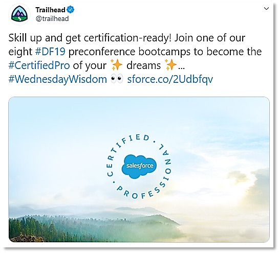 Image of a Bootcamp certification tweet 