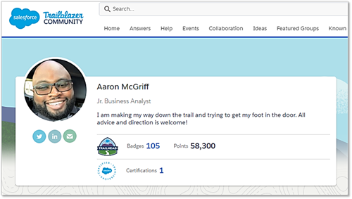 Aaron trailblazer community profile