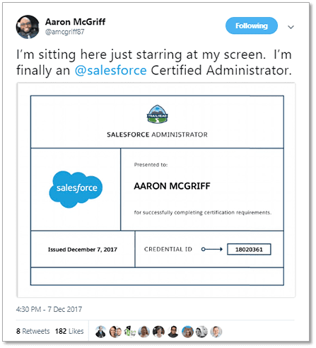 Certified administrator tweet