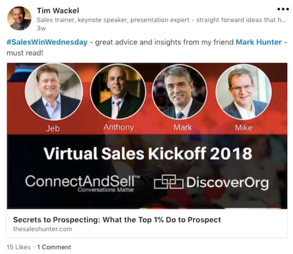 Tim Wackel - Virtual Sales Kickoff