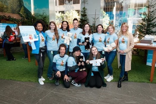 Salesforce employees participate in Build-a-Bear for #GivingTuesday