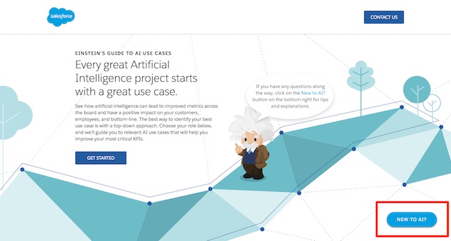 Screenshot of the Einstein AI homepage