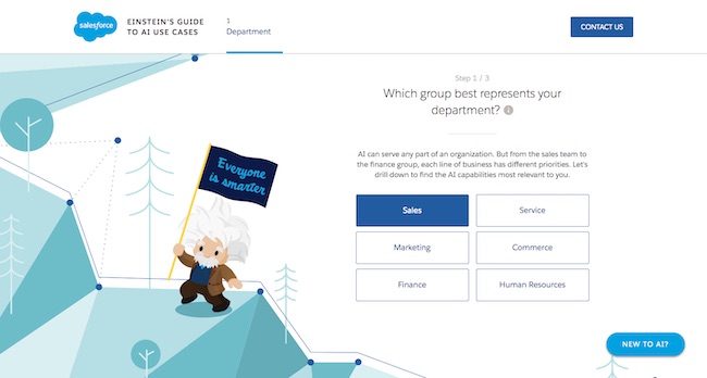 Screenshot of the Einstein sales use case