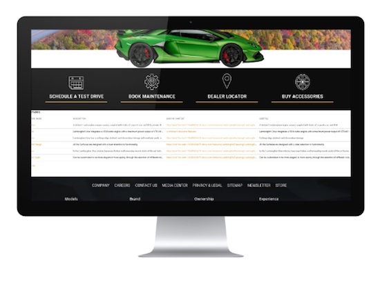 Screen capture of the DXP before