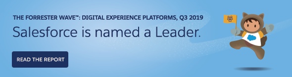 banner ad that links to Forrester Wave Digital Experience Q3 2019 report
