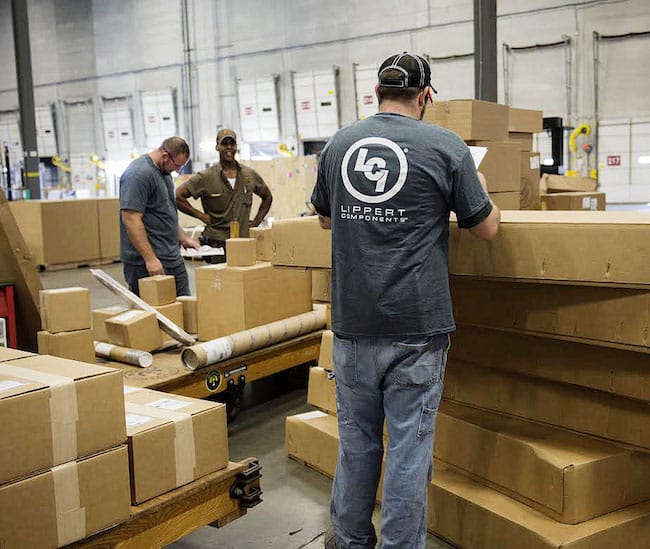 lippert components employees on shipping floor