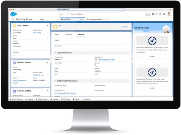 Screen capture of the Einstein Next Best Action Connector in Marketing Cloud.