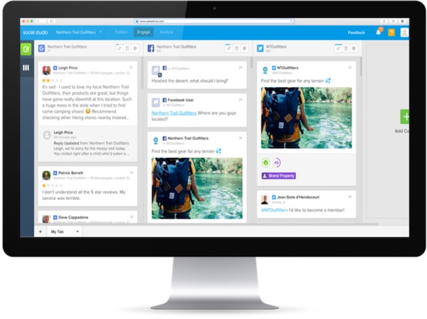 Screen capture of social reviews in Google Reviews in Marketing Cloud.
