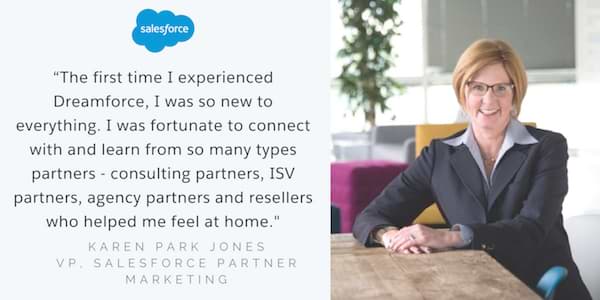 Karen P. Jones VP. Salesforce Partner Marketing quote