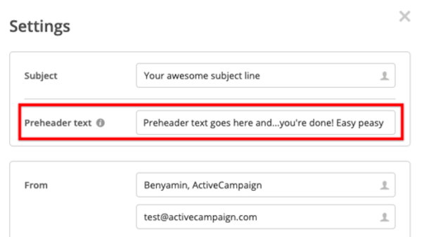 Example of preheader text in a workflow window