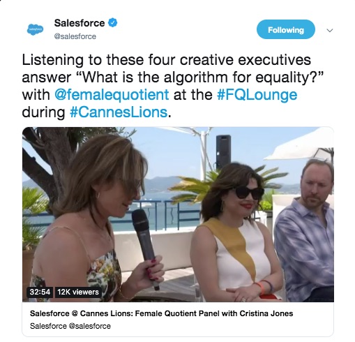 Screenshot of a Salesforce tweet