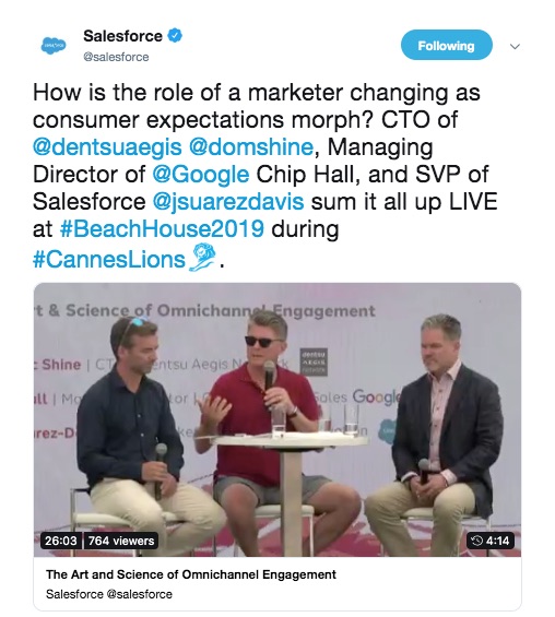 Screenshot of a Salesforce tweet