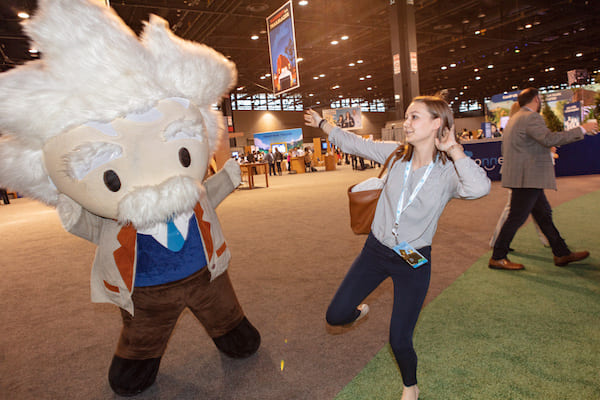 Einstein with an attendee