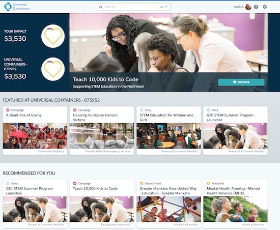 photo of the philanthropy dashboard