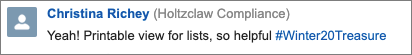 Trailblazer community responses to the printable view feature.
