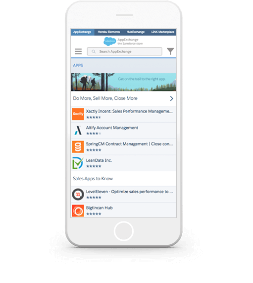 applications Saleforce sur appareil mobile