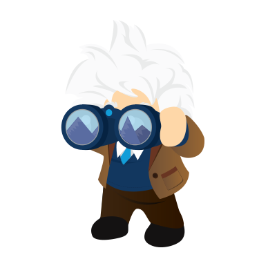 Einstein with binoculars