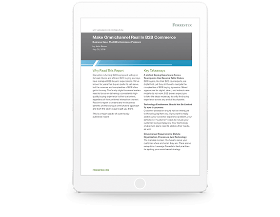 B2B Omnichannel report on a tablet screen